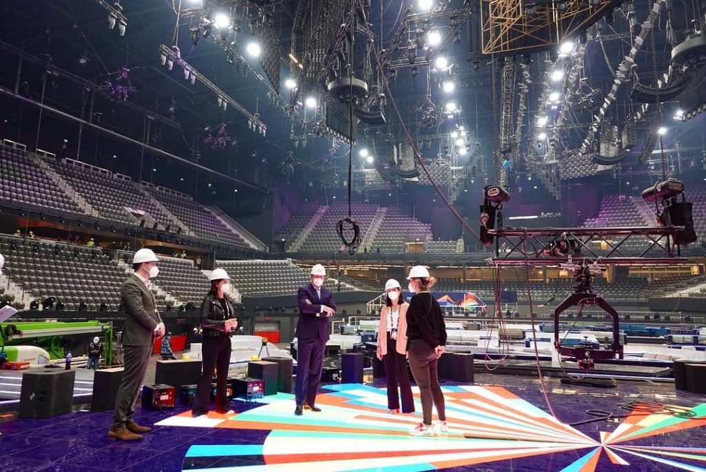 Eurowizja 2021, Rotterdam, scena, oświetlenie, kamery, ekran LED, budowa