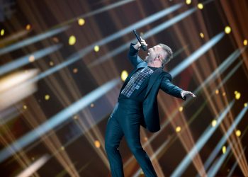 Vasil Garvanliev podczas pierwszej próby na scenie w Rotterdamie; fot. eurovision.tv / Anders Putting