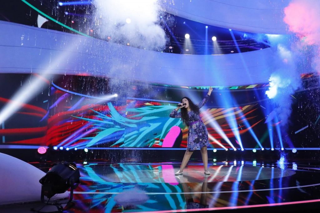Eurowizja Junior 2016: Christina Magrin na scenie (fot. Andres Putting, JuniorEurovision.tv)