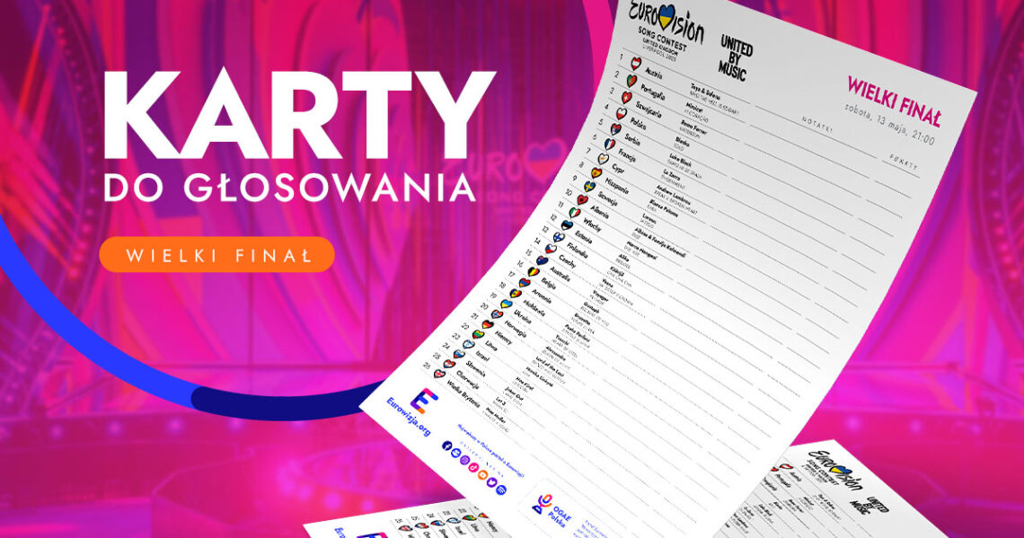 Eurowizja 2023: pobierz karty do głosowania na Wielki Finał