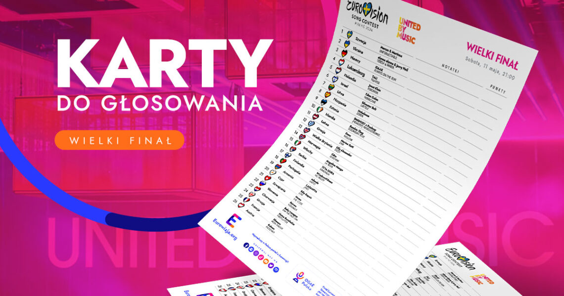 Eurowizja 2024: pobierz karty do głosowania na wielki finał!