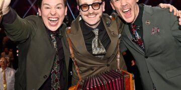 Eurowizja: grupa KAJ reprezentowała Szwecję w 2025 roku. Fot. Stina Stjernkvist/SVT